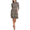 J. MCLAUGHLIN Christabel Catalina Cloth Shift Dress Brown Print Knit ~ Medium