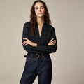 NWT!! J. CREW Drapey Button-Up Shirt Black Watch Tartan Plaid XXS XX-Small