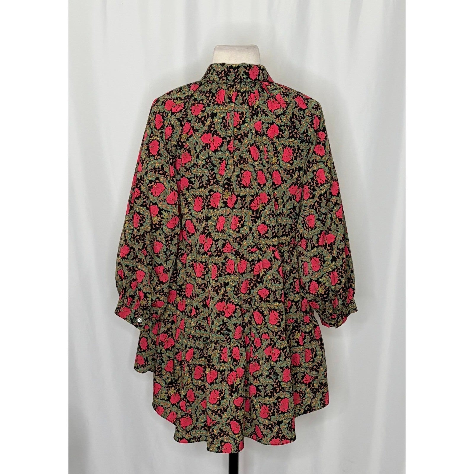 Anthropologie ERI + ALI Iona Floral Soft Swing Blouse Tiered Top Shirt Medium