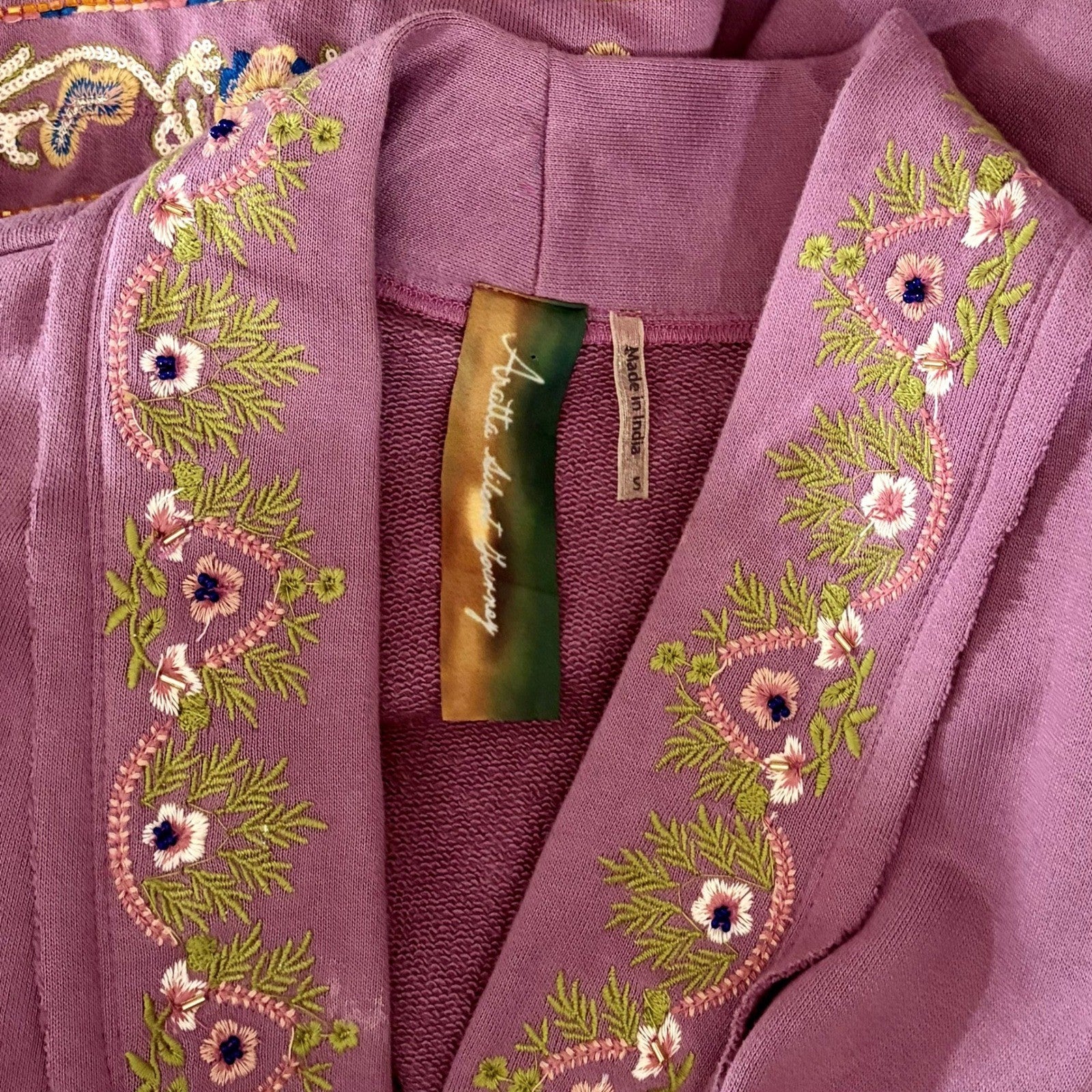ARATTA SILENT JOURNEY Juliette Beaded Embellished French Terry Kimono Jacket S