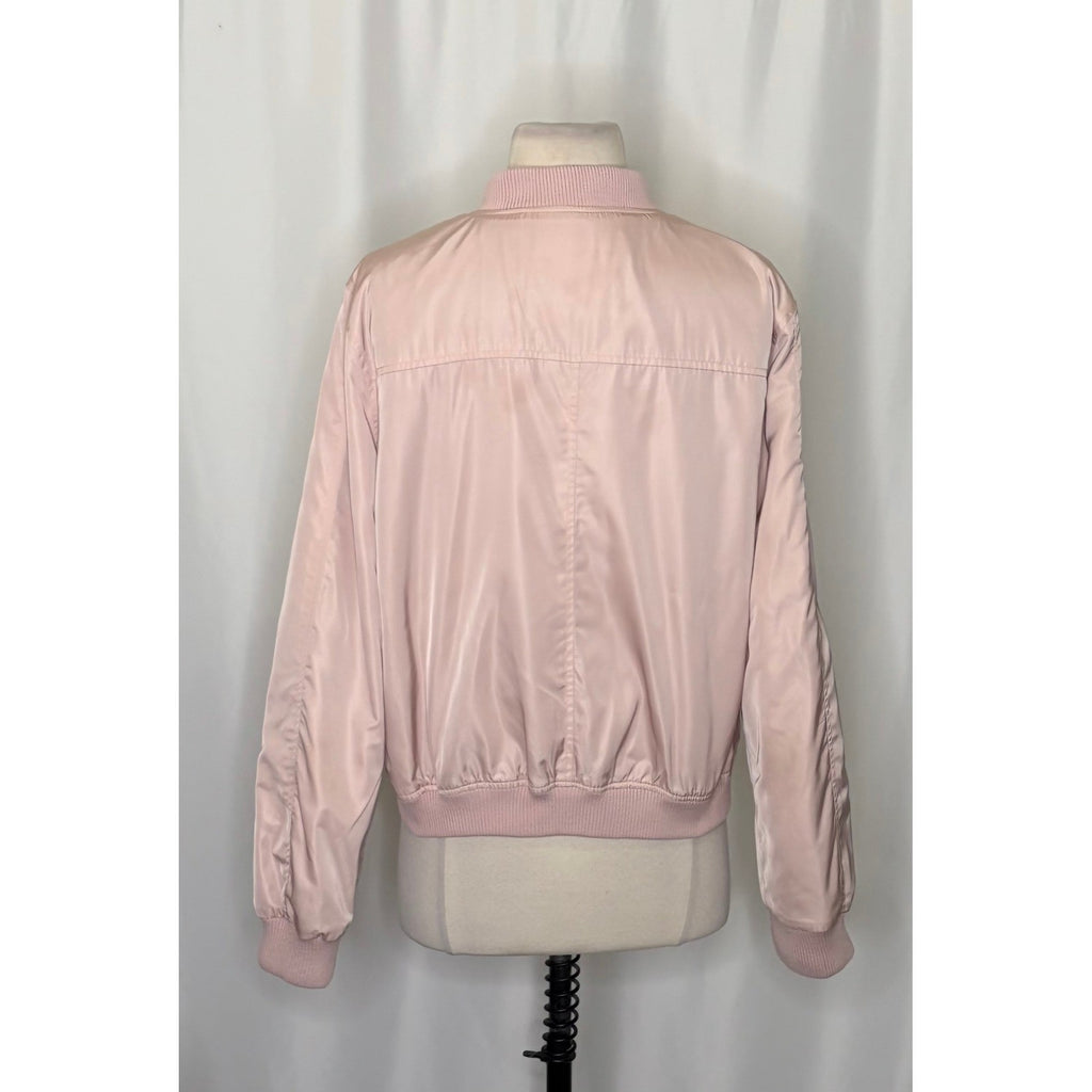 Anthropologie HEI HEI Journey Bomber Jacket Solid Light Pink Sporty Medium