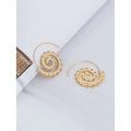NEW Swirly Hoop Earrings Gold Tone Boho Festival Dangle Round Bohemian Resort