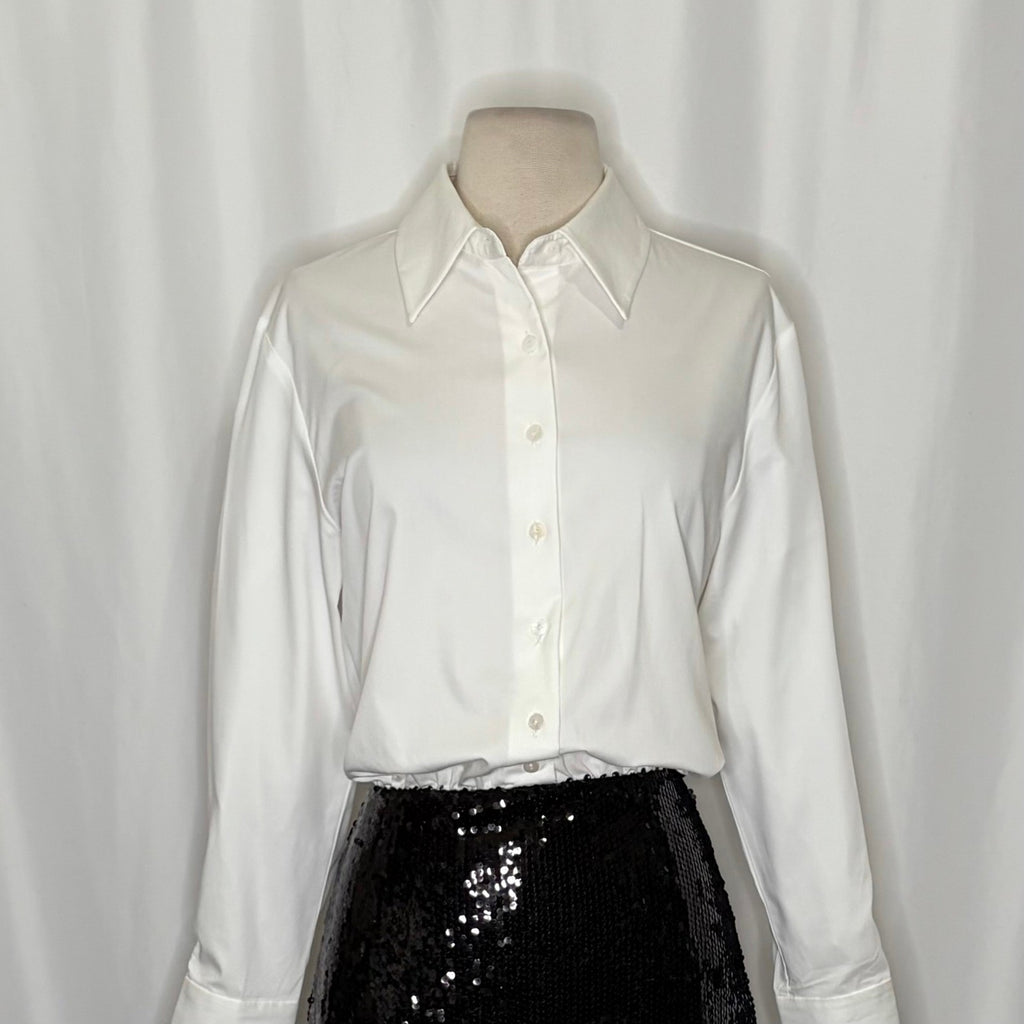 Anthropologie MARE MARE Buttondown Sequin Twofer Dress Black White X-Small