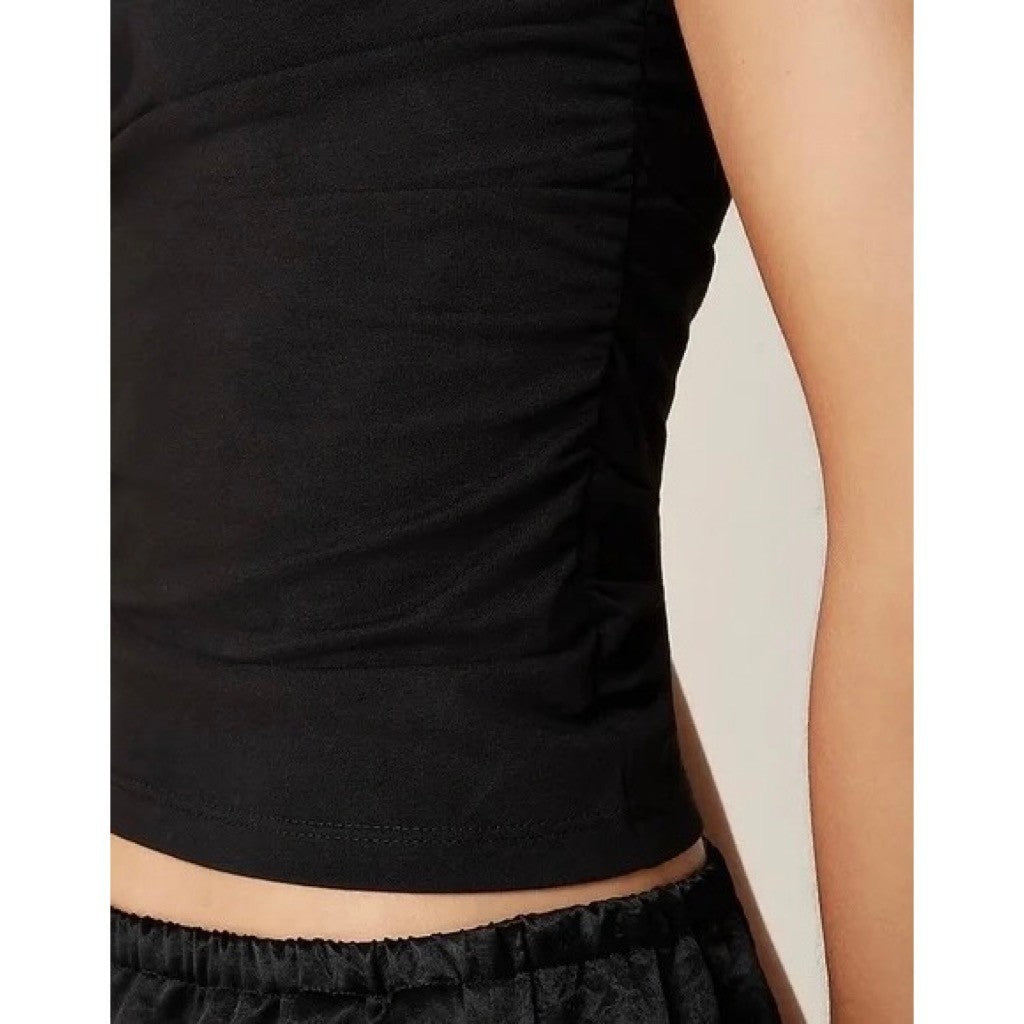 NWT!! J. CREW Stretch Cotton Blend Off the Shoulder Top Solid Black XXS XX-Small