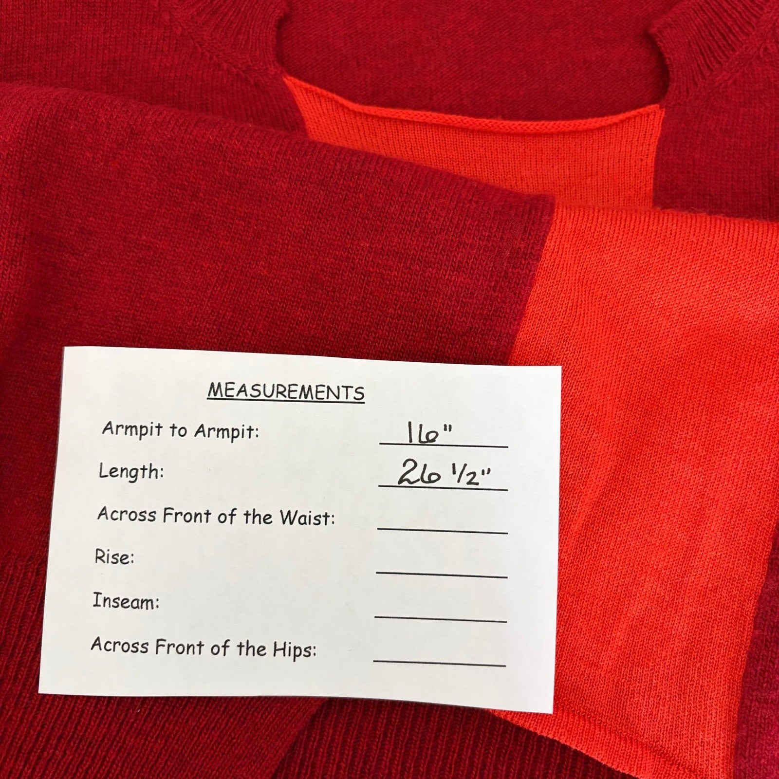 STELLA MCCARTNEY Wool Silk Colorblock Pullover Sweater Knit Red Orange 38 US 4