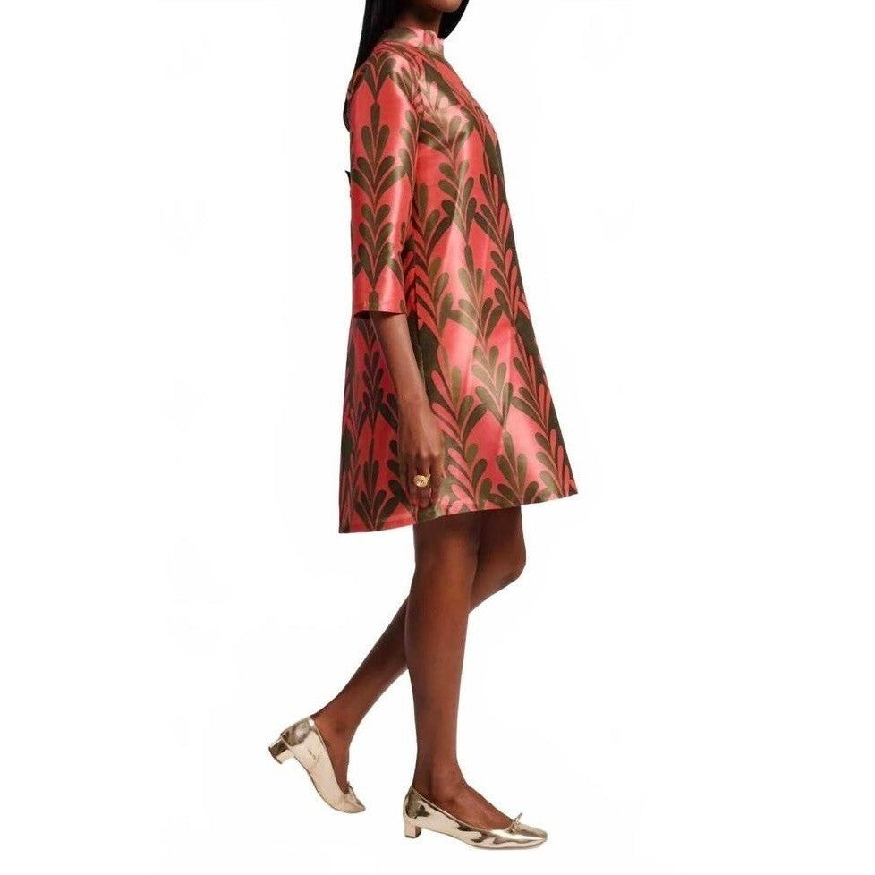 NWT!! FRANCES VALENTINE Diplomat Mini Dress Royal Palms Watermelon A-Line Large