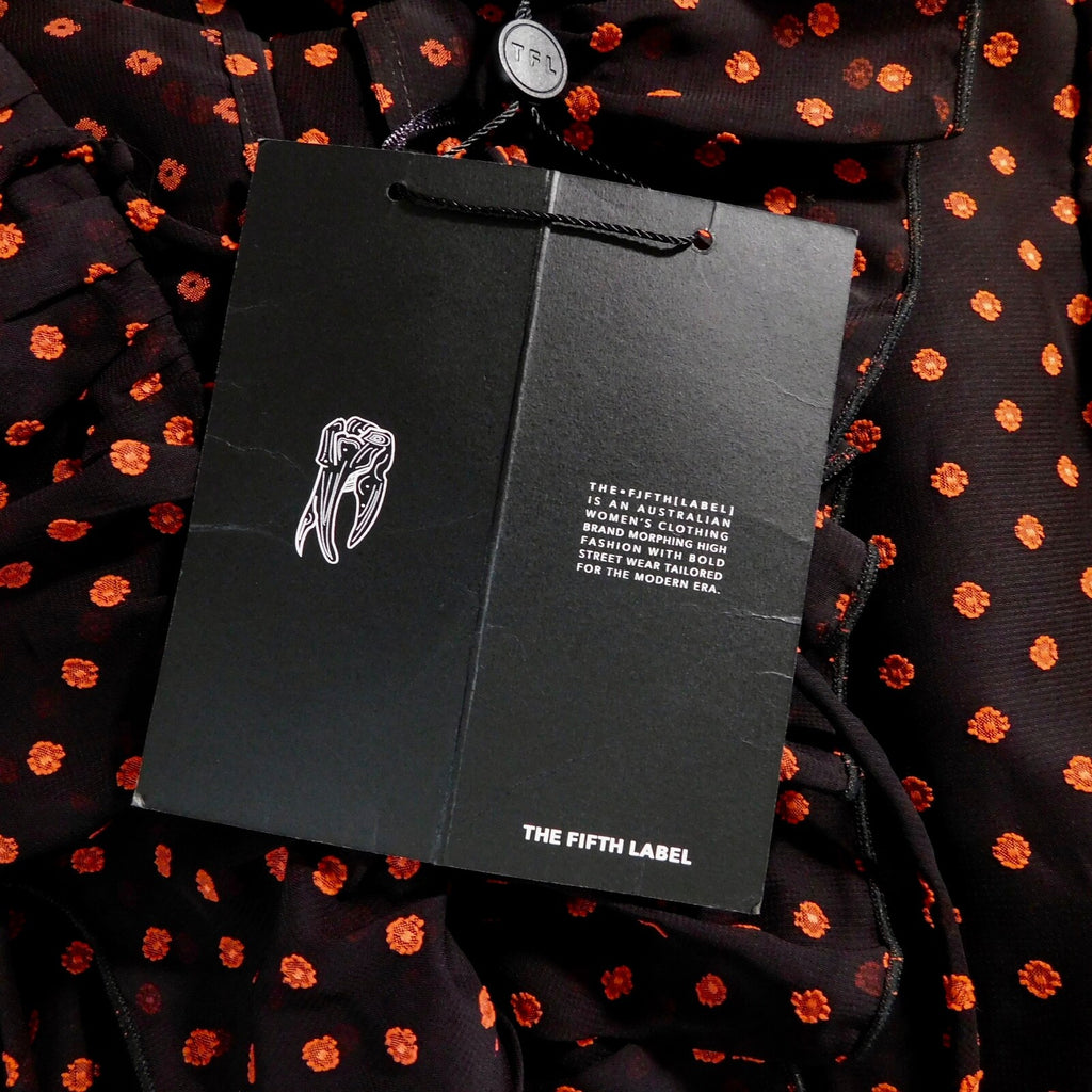 NWT!! THE FIFTH LABEL Titania Jumpsuit Black Red Clip Dot Dots Ruffle X-Small