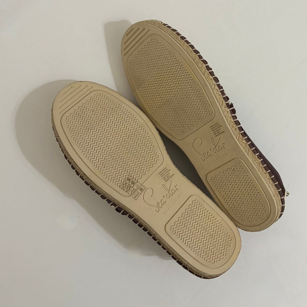 TORY BURCH x Sea Star Beachwear Espadrilles Brown Striped Shoes Size 10