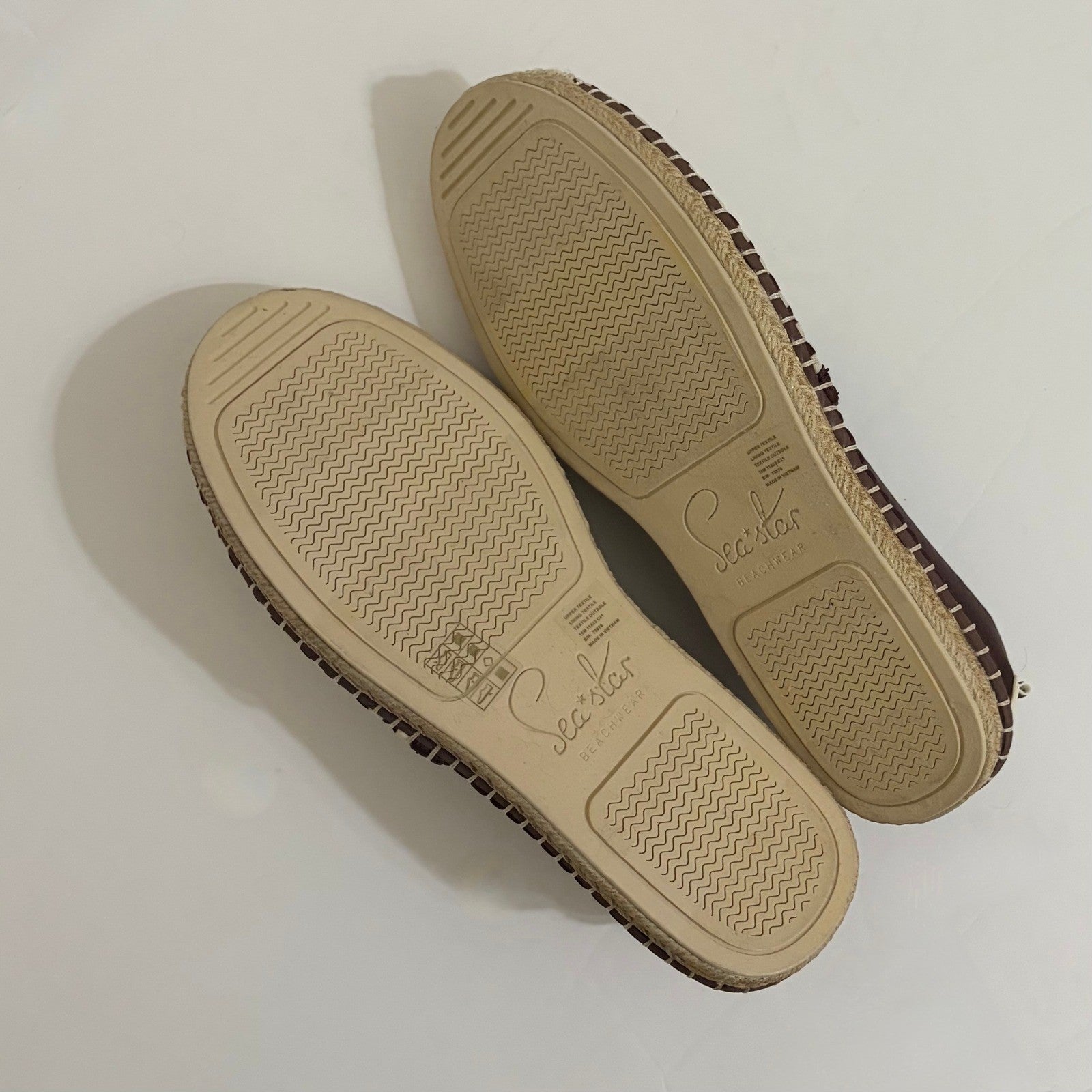 TORY BURCH x Sea Star Beachwear Espadrilles Brown Striped Shoes Size 10