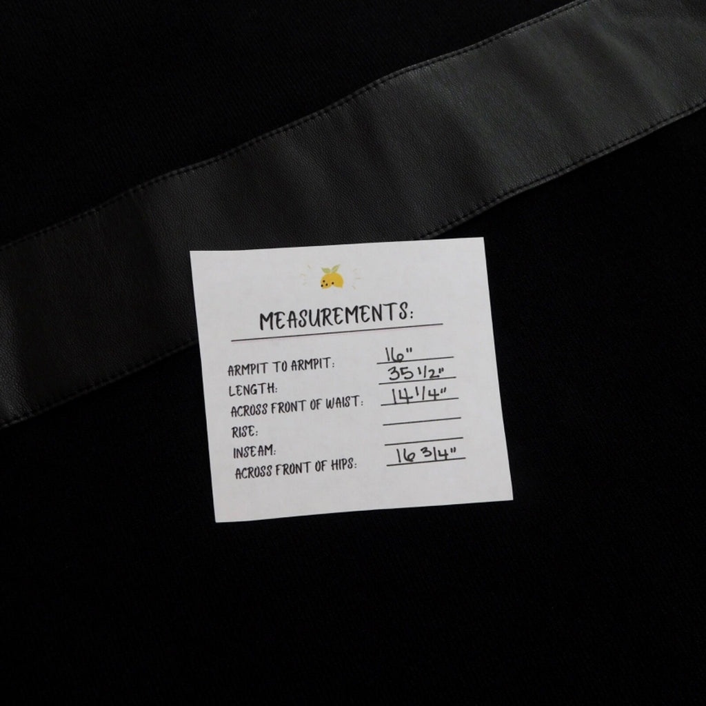 THE KOOPLES Black Knit Faux Leather Trimmed Dress Puff Sleeves Size 3 / Large