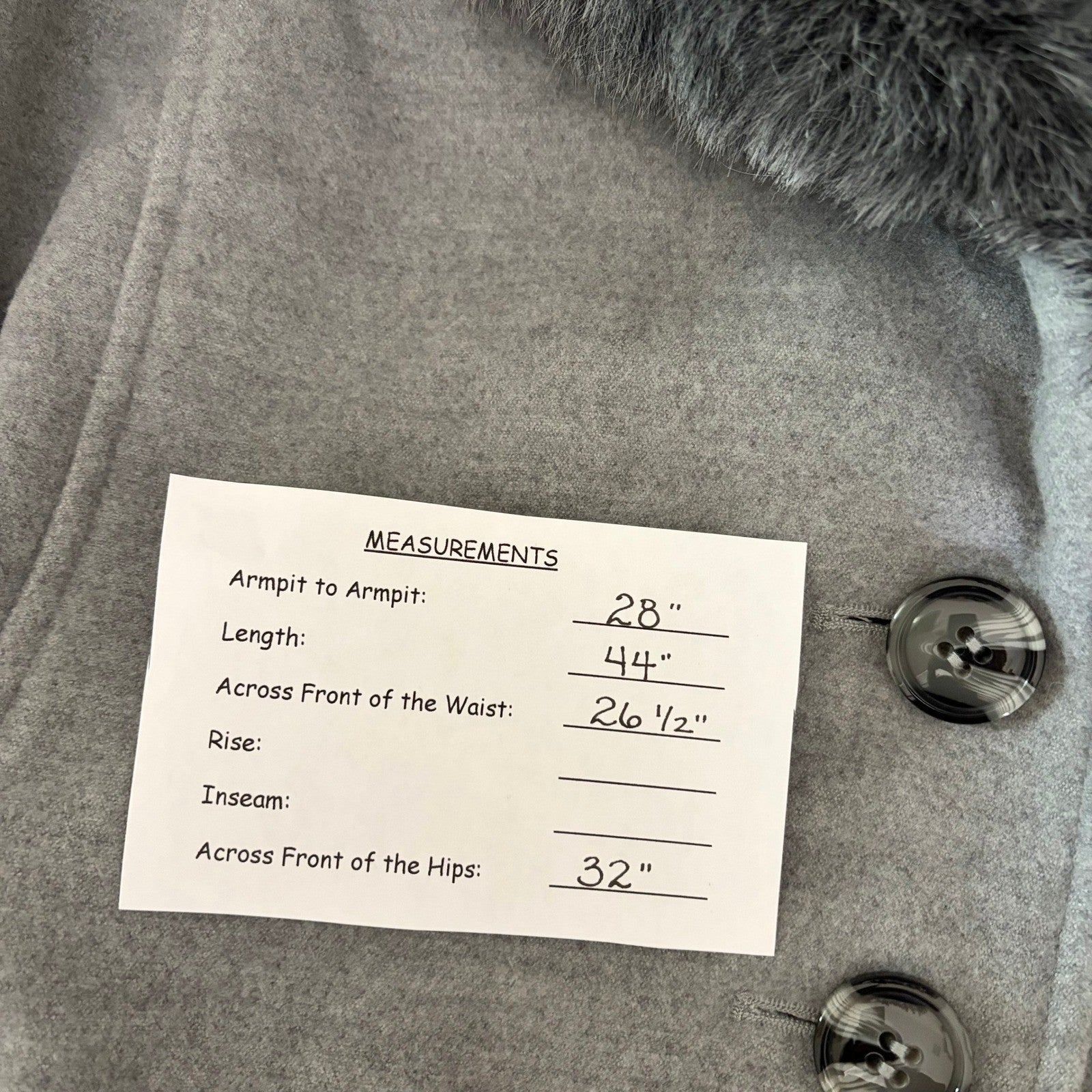 NWT!! LANE BRYANT Grey Belted Trench Coat Faux Fur Collar Cuffs Size 26 28
