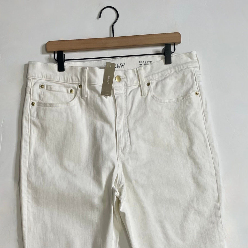 NWT!! J. CREW Tall Slim Straight '96 Retro Denim Jeans Solid White 31 Tall 31T