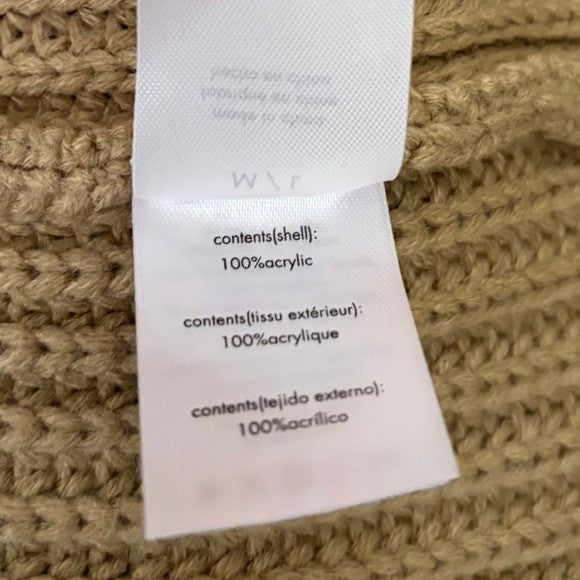 Revolve WEWOREWHAT Solid V Neck Sweater Solid Tan Oat Oversized Knitwear M/L