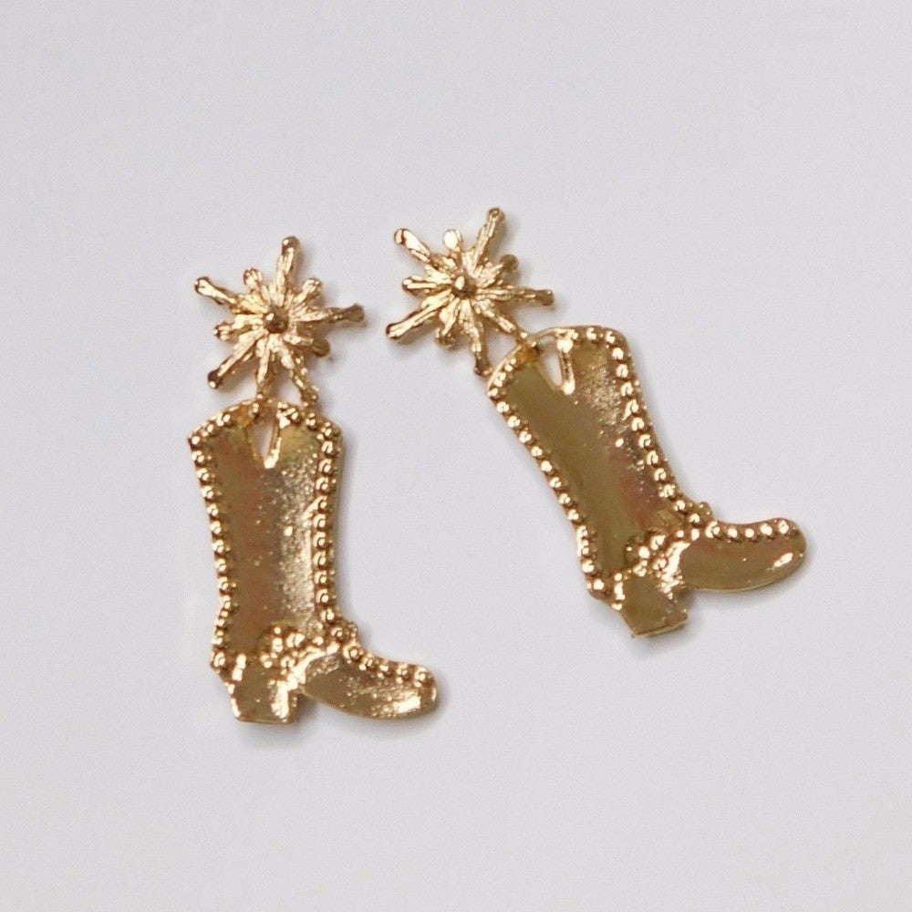NEW! Red Cowgirl Boots Pearl Embellished Rhinestone Western Bling Glam Earrings