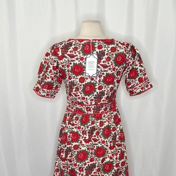 NWT!! Tuckernuck PINK CITY PRINTS Peony Bird Evelyn Dress Floral Maxi X-Small