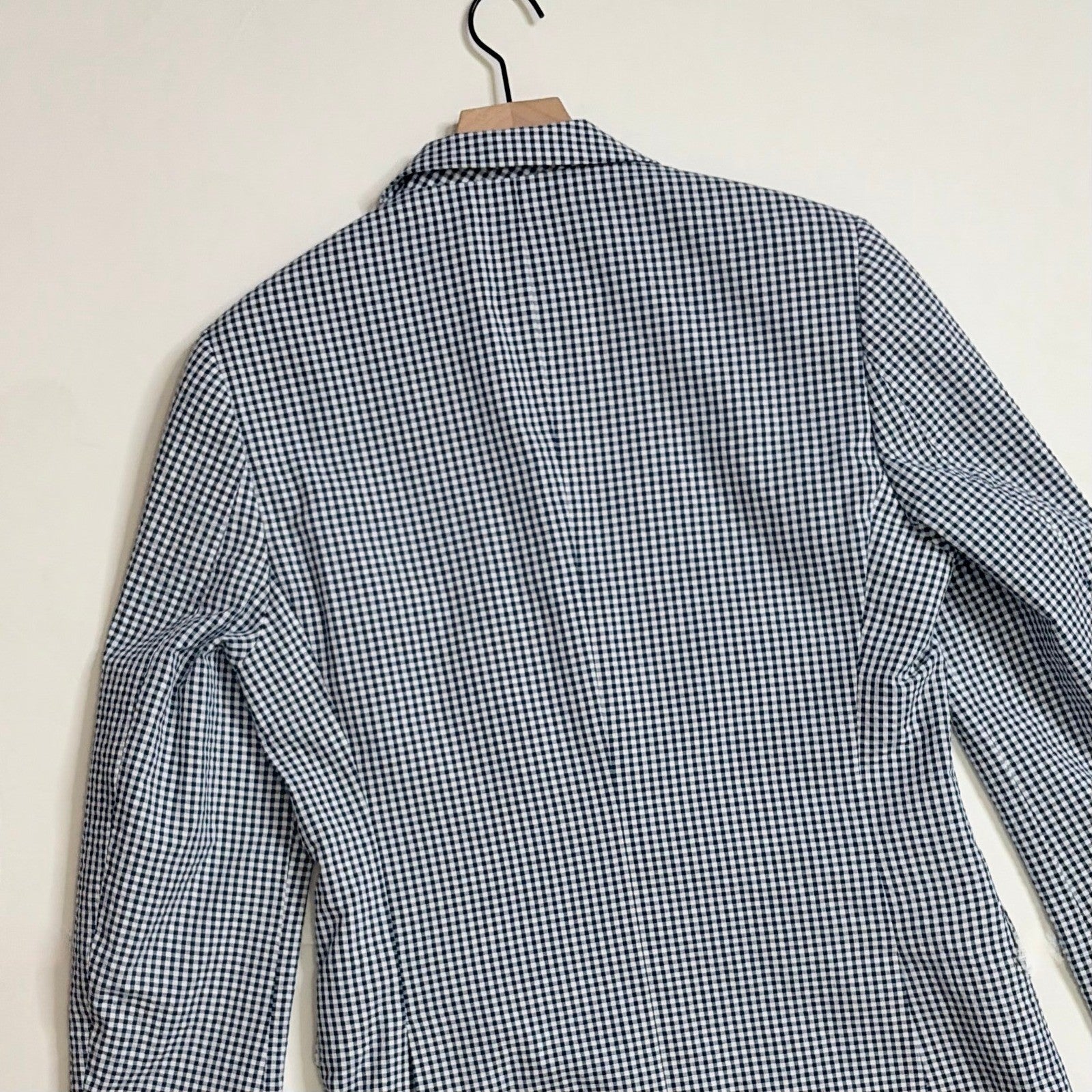NEW! PAISLEY & GRAY Gingham Peak Two Button Blazer Blue White Nautical Lined 40R