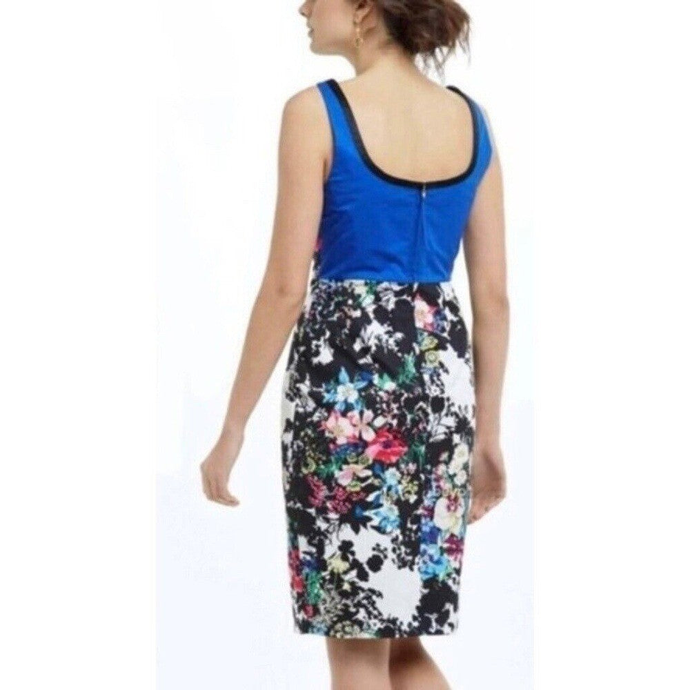 Anthropologie LEIFNOTES Chroma Shadow Floral Sheath Dress Fitted Romantic Size 0