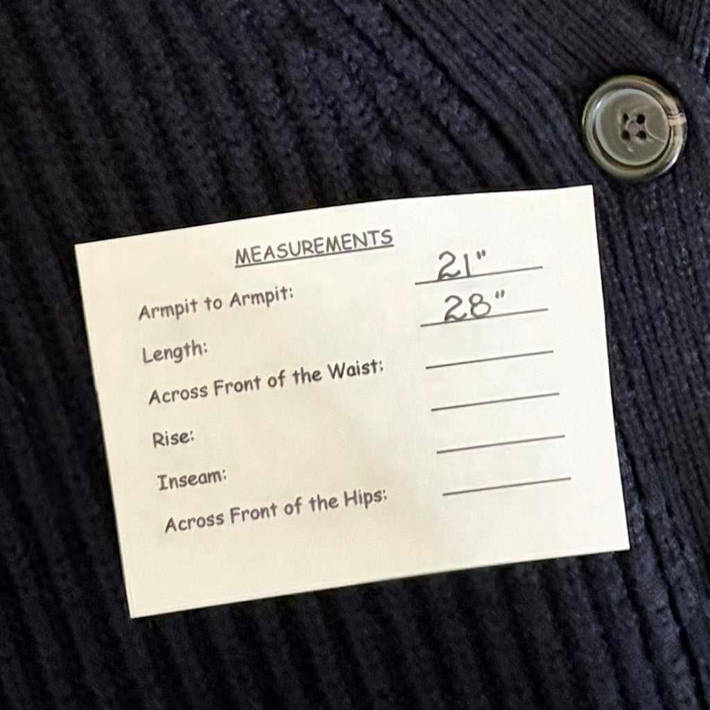 J. CREW Wool Navy Blue Cardigan Sweater Solid Ribbed Knit Preppy Academia Large