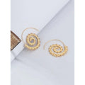 NEW Swirly Hoop Earrings Gold Tone Boho Festival Dangle Round Bohemian Resort