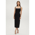 CAMILA COELHO Black Embellished Midi Sheath Dress Glam Solid Party Cocktails XS