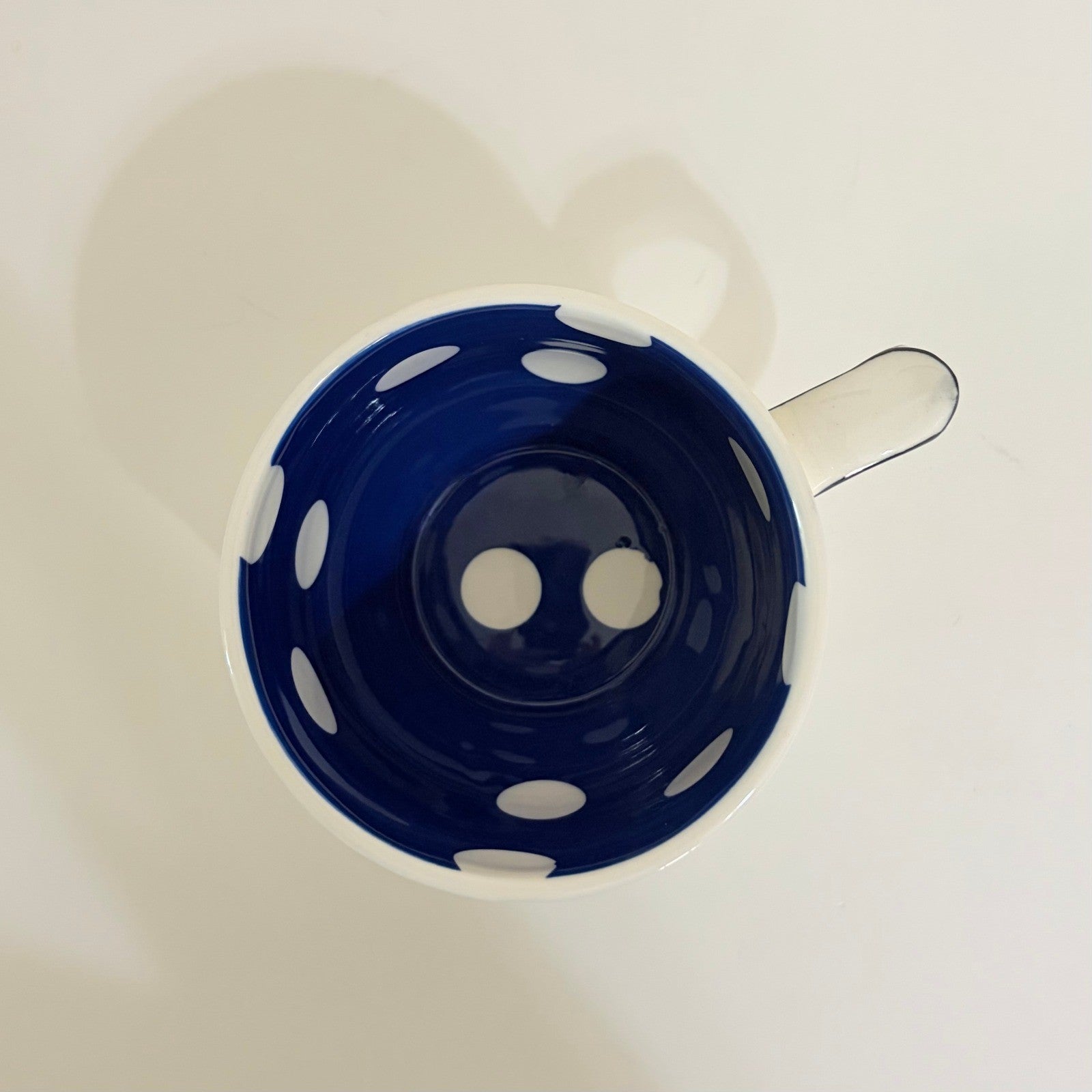 Anthropologie MOLLY HATCH Monogram "S" Initial Mug Coffee Tea Kitchen Polka Dot