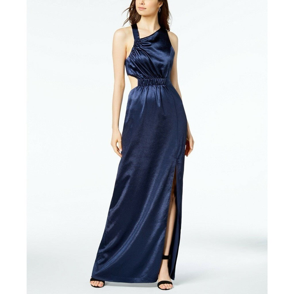 NWT!! AVEC LES FILLES Blue Maxi Dress Cutouts Asymmetrical Party Cocktails 8