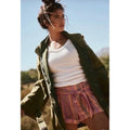 FREE PEOPLE Barbados Bloom Belted Cuffed Shorts Tropical Stripes Vacation 6