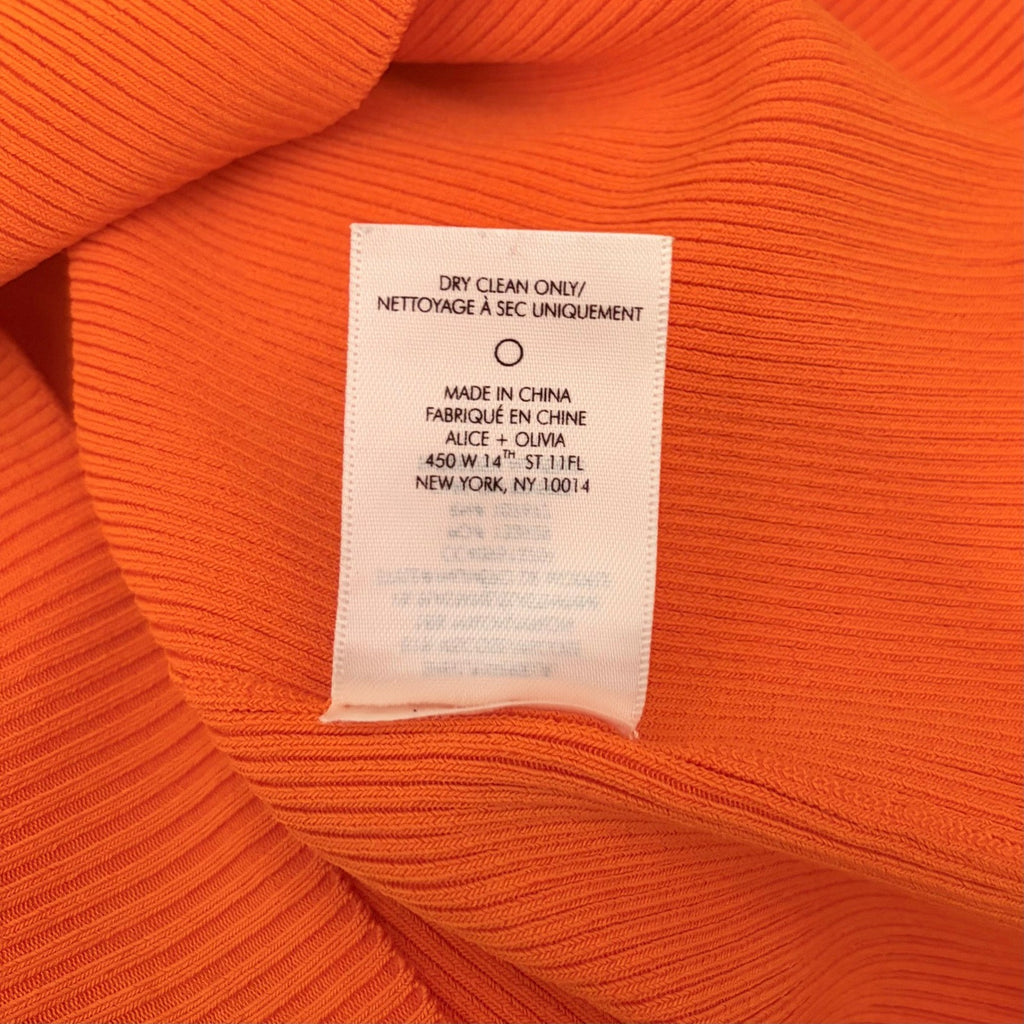 ALICE + OLIVIA Dolan Pullover Orange Blaze Knit Off The Shoulder Sweater Small