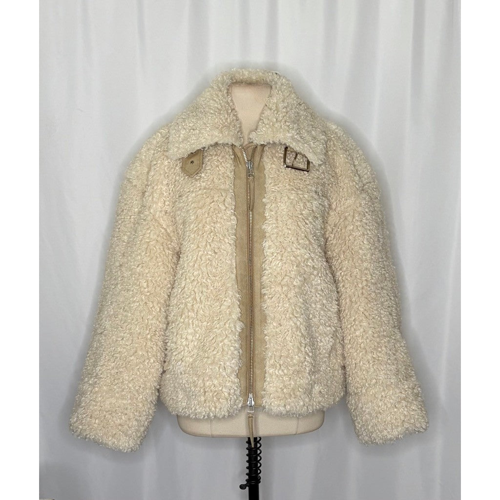 NWT!! FREE PEOPLE Jolie Teddy Coat Faux Fur Oversized Bohemian Outdoors Medium