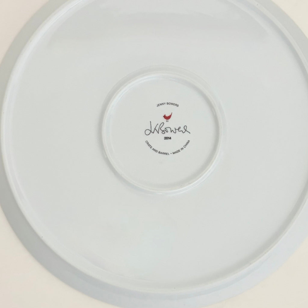 CRATE AND BARREL Cookies For Santa Jenny Bowers Serving Platter Plate 2014
