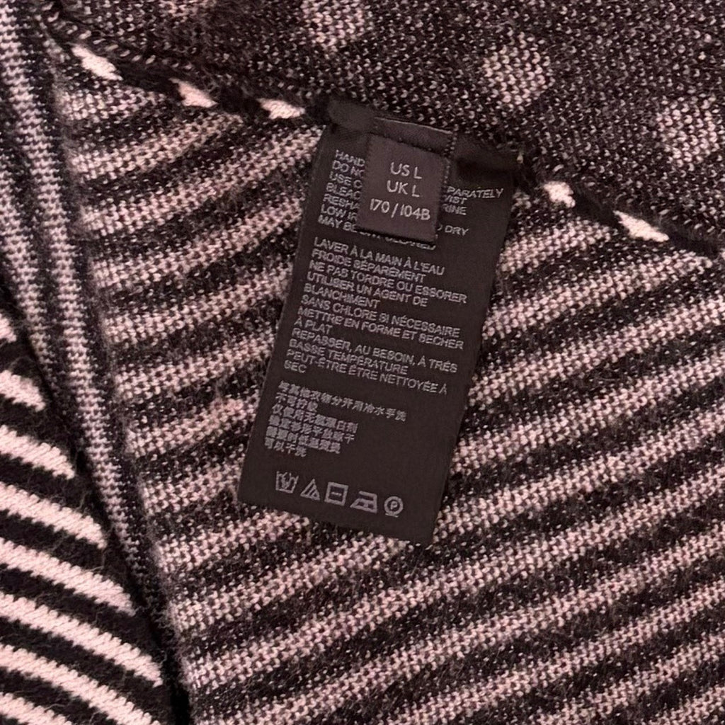 By ANTHROPOLOGIE Lizzie Mock Neck Sweater Black White Polka Dot Striped Large