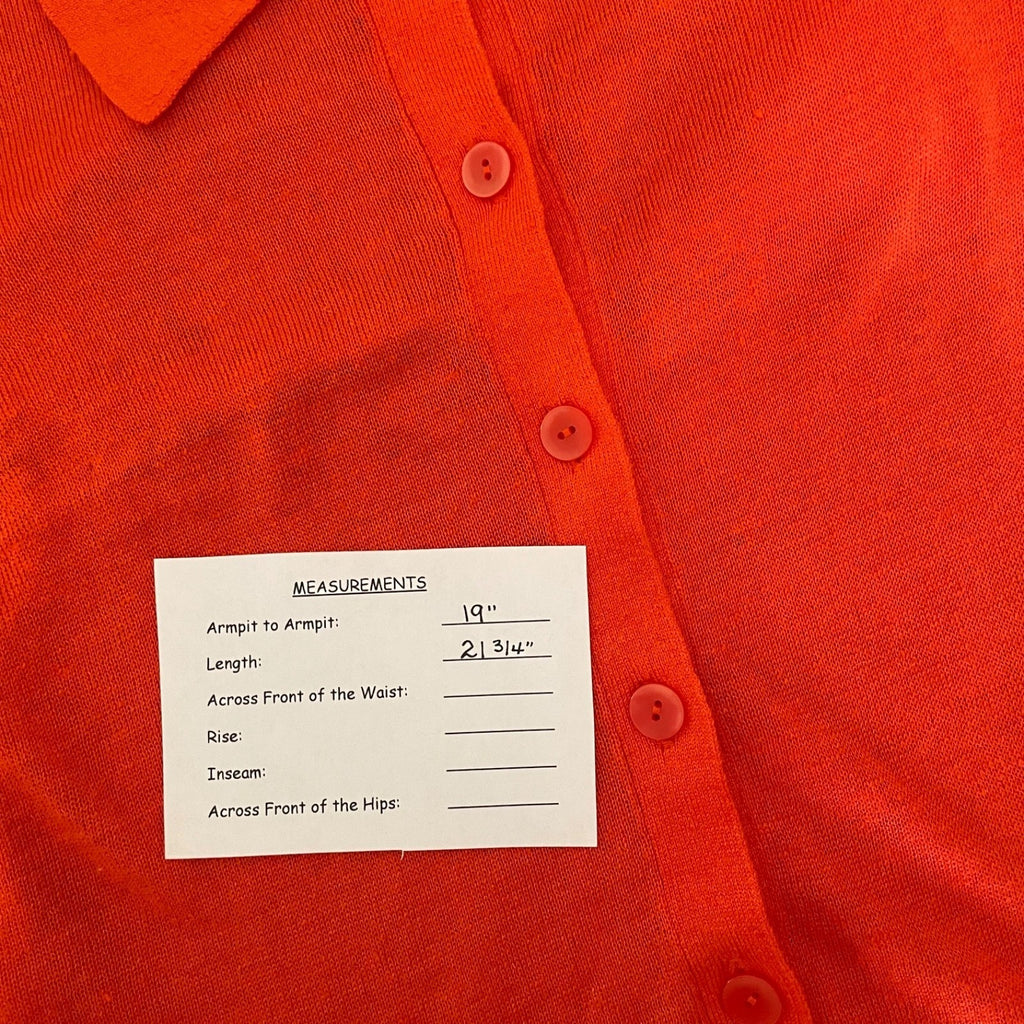 NWT!! J. CREW Collared Button-Up Sweater Cardigan Linen Poppy Orange Red Small