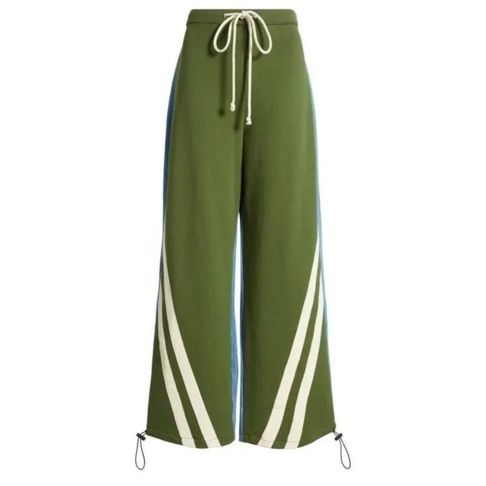 AUSTIN LANDING Sporty Jogger Jeans Green Stripes Denim Back Size 5 Juniors