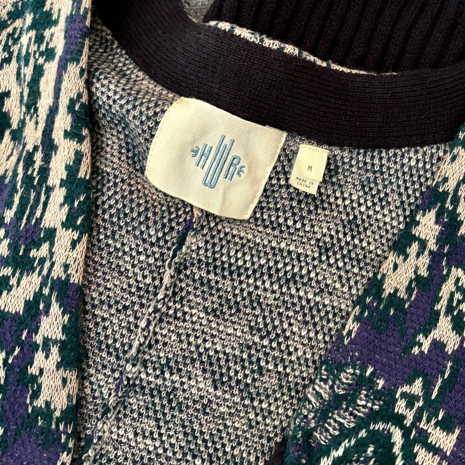 Anthropologie HWR Emmia Hand-Stitched Embroidered Cardigan Sweater Medium