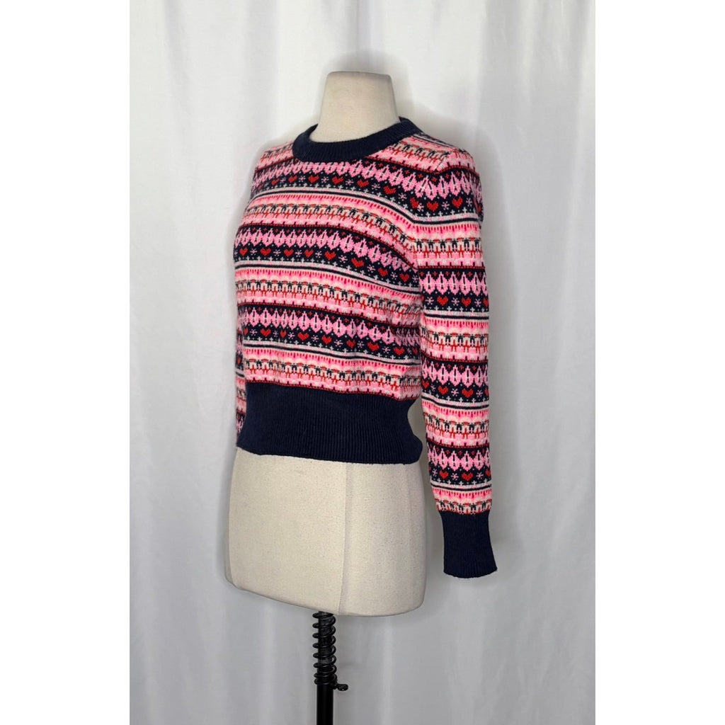 NWT!! J. CREW Fair Isle Crewneck Sweater Lambswool Wool Knit Blend XX-Small XXS