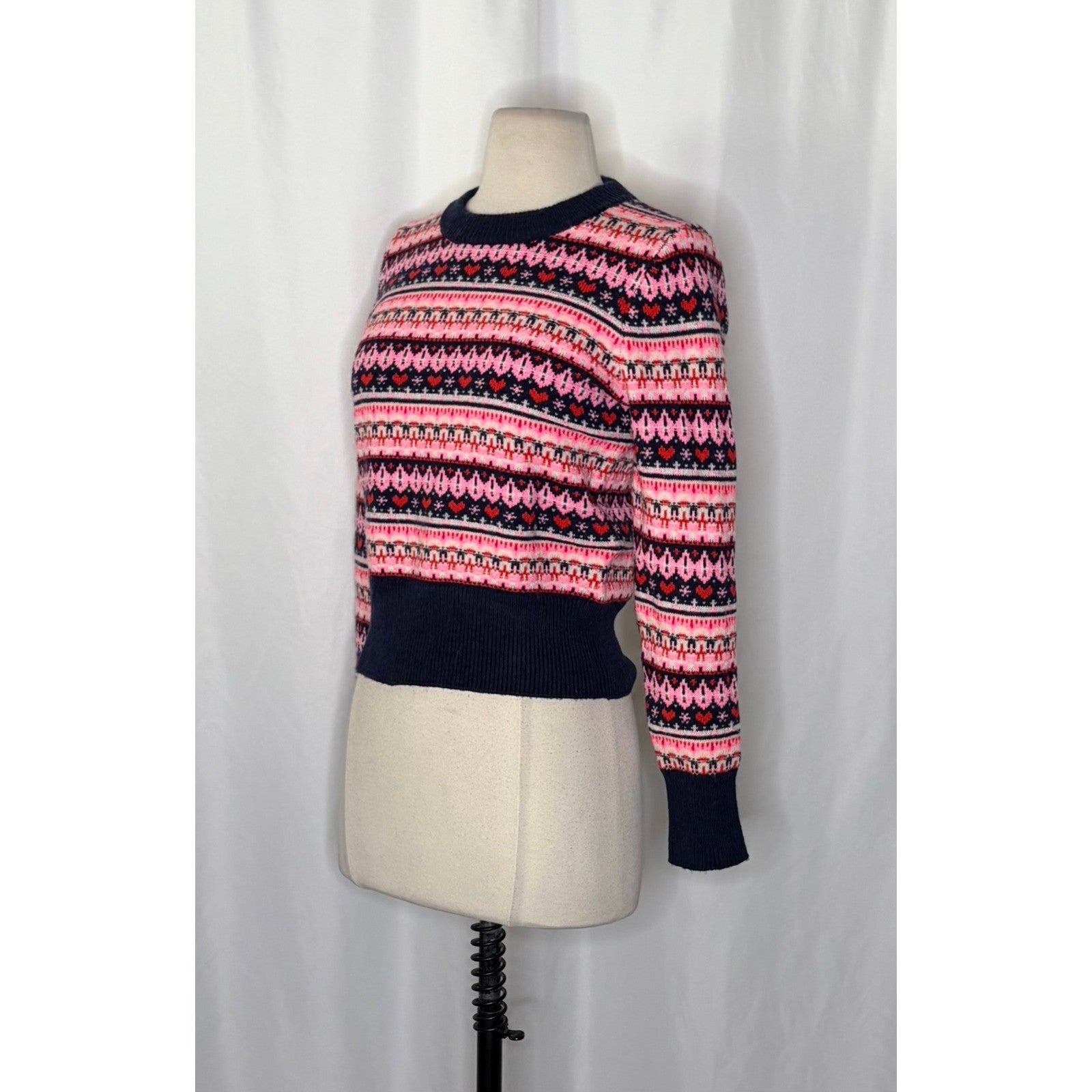 NWT!! J. CREW Fair Isle Crewneck Sweater Lambswool Wool Knit Blend XX-Small XXS