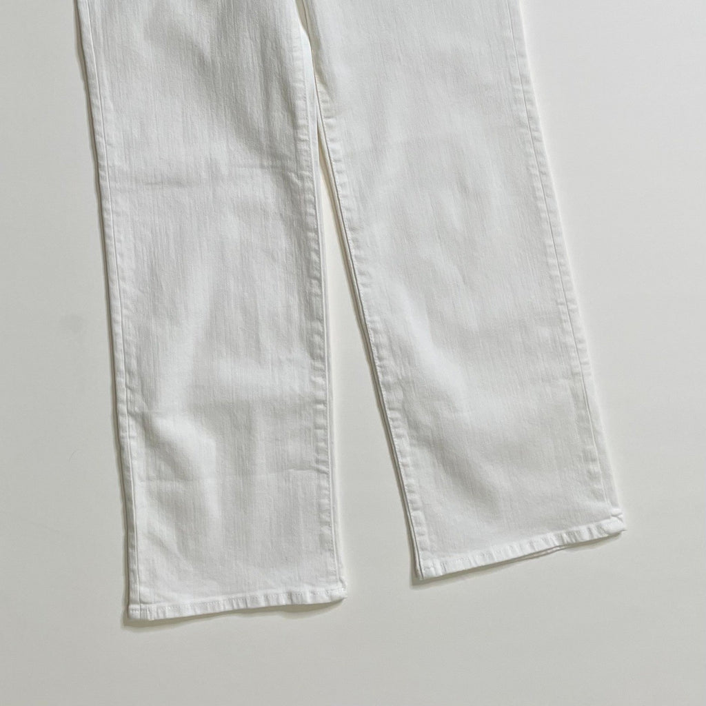 NWT!! J. CREW Lower Rise Full Length Slim Wide Jeans Solid White Retro Size 24