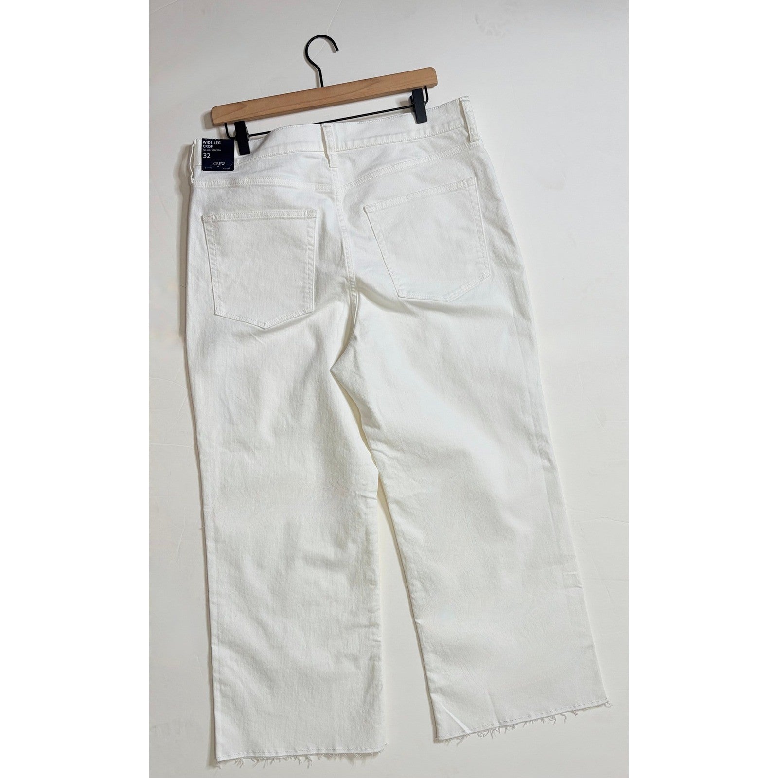 NWT!! J. CREW Factory Wide-Leg Cropped Jeans All-Day Stretch Solid White Size 32