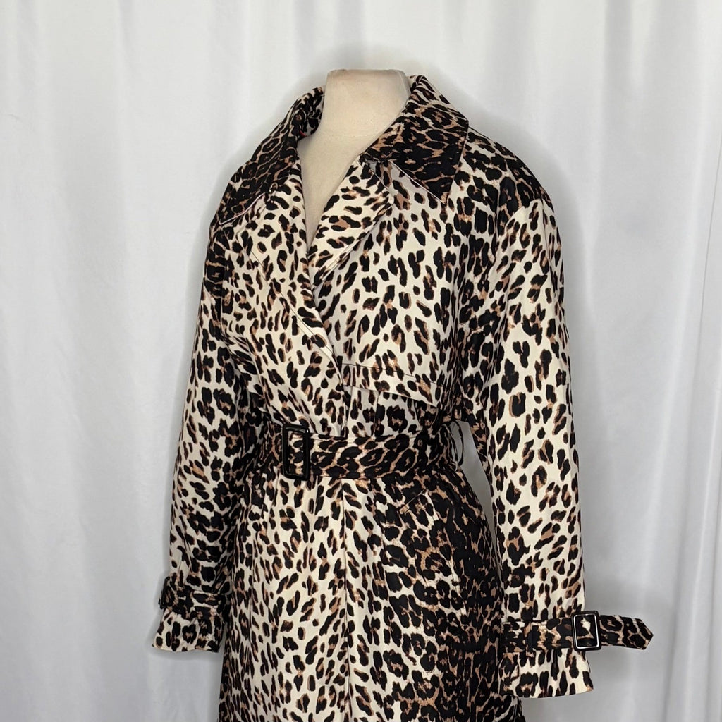 NWT!! KATE SPADE New York Leopard Belted Longline Double Breasted Trench Coat XL
