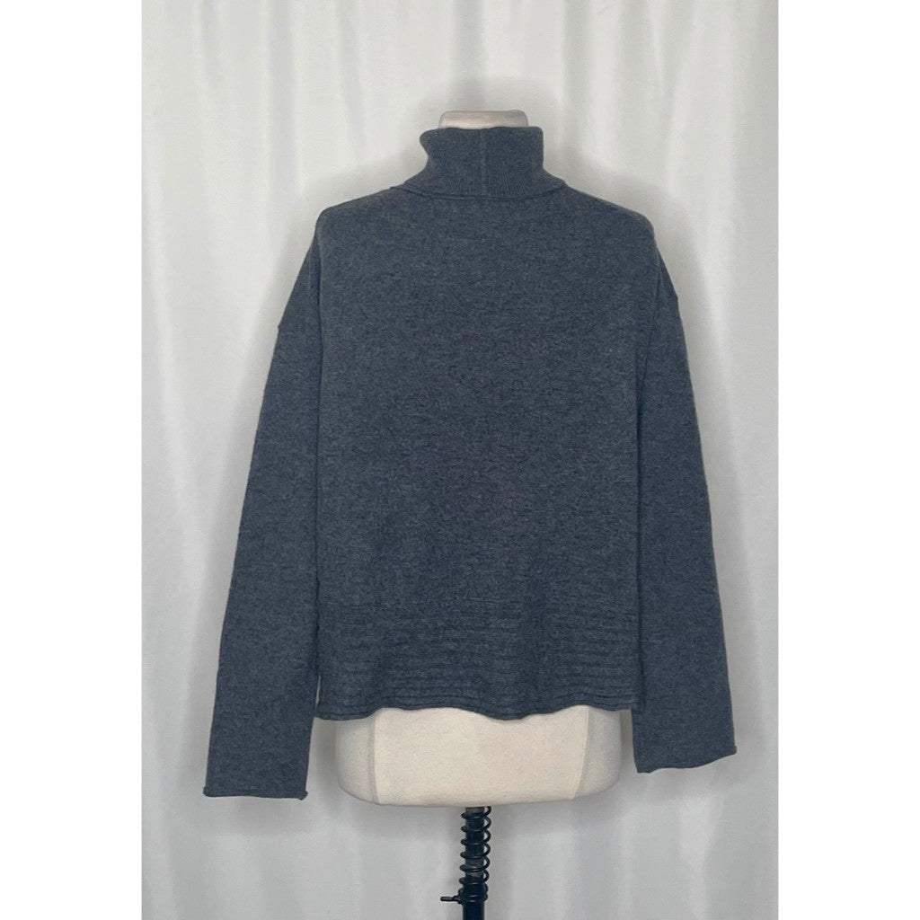 Inhabit NHBT Cashmere Rib Hem Turtleneck Sweater Charcoal Gray Size P X-Small