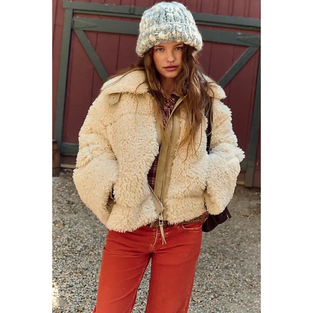 NWT!! FREE PEOPLE Jolie Teddy Coat Faux Fur Oversized Bohemian Outdoors Medium
