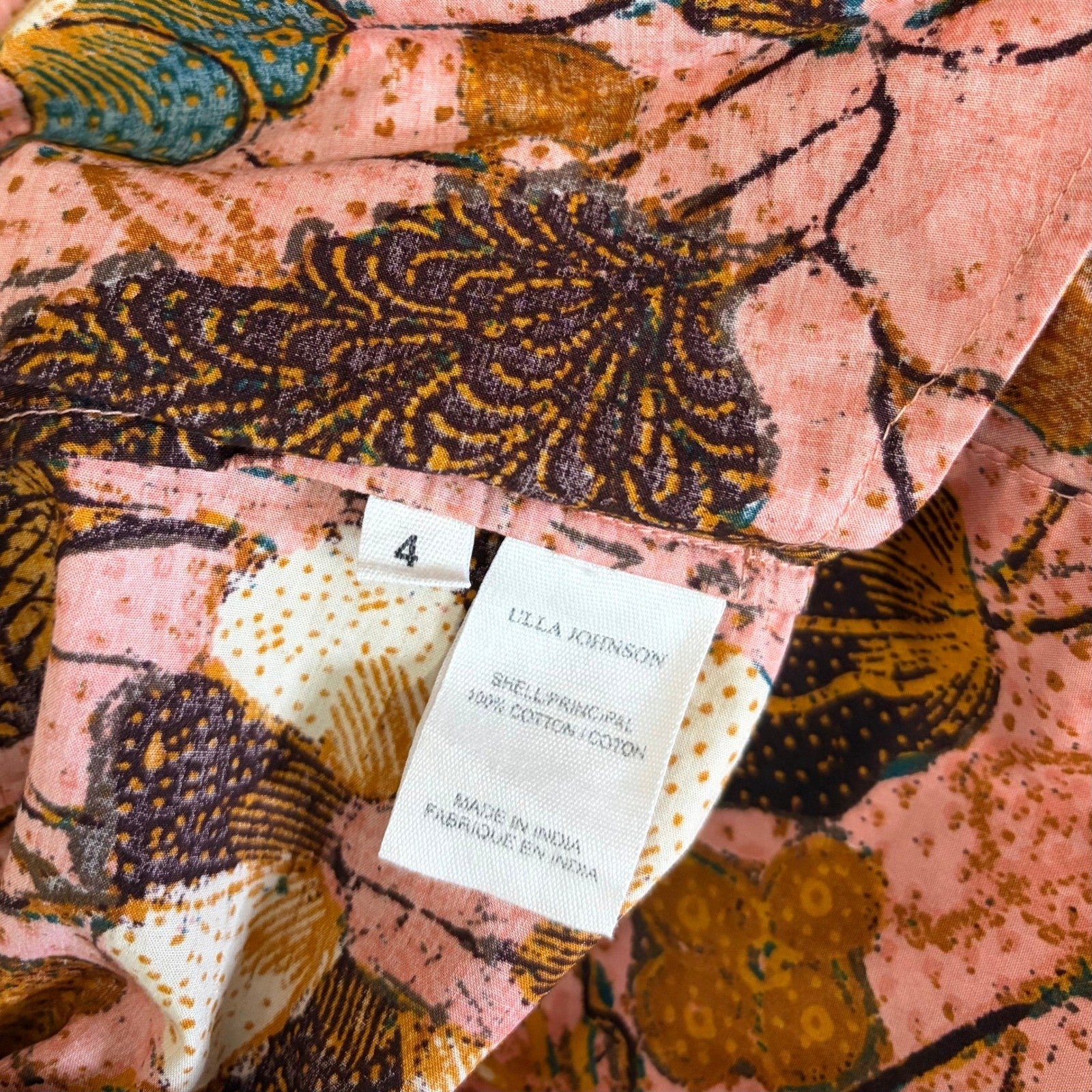 ULLA JOHNSON Devya Dress Blush Pink Floral Mini Ruffled Balloon Sleeve Size 4
