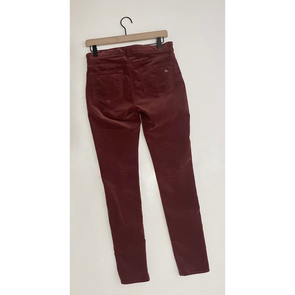 RAG & BONE The Skinny Cord Stretch Corduroy Pants Solid Clay Streetwear Size 27