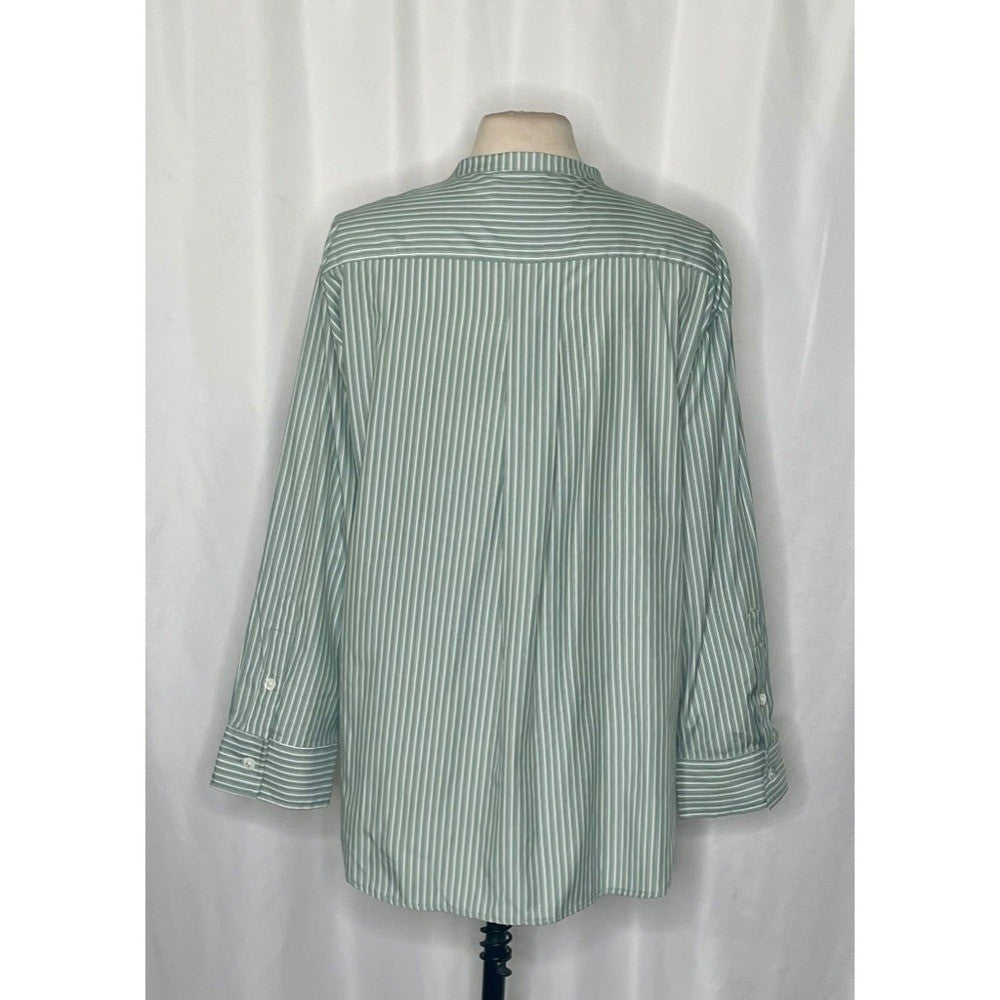 ROUCHA Green White Twist Stripe Shirt Double Breasted Academia BB Medium Short