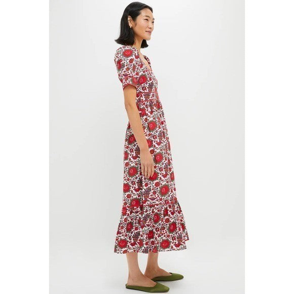 NWT!! Tuckernuck PINK CITY PRINTS Peony Bird Evelyn Dress Floral Maxi X-Small
