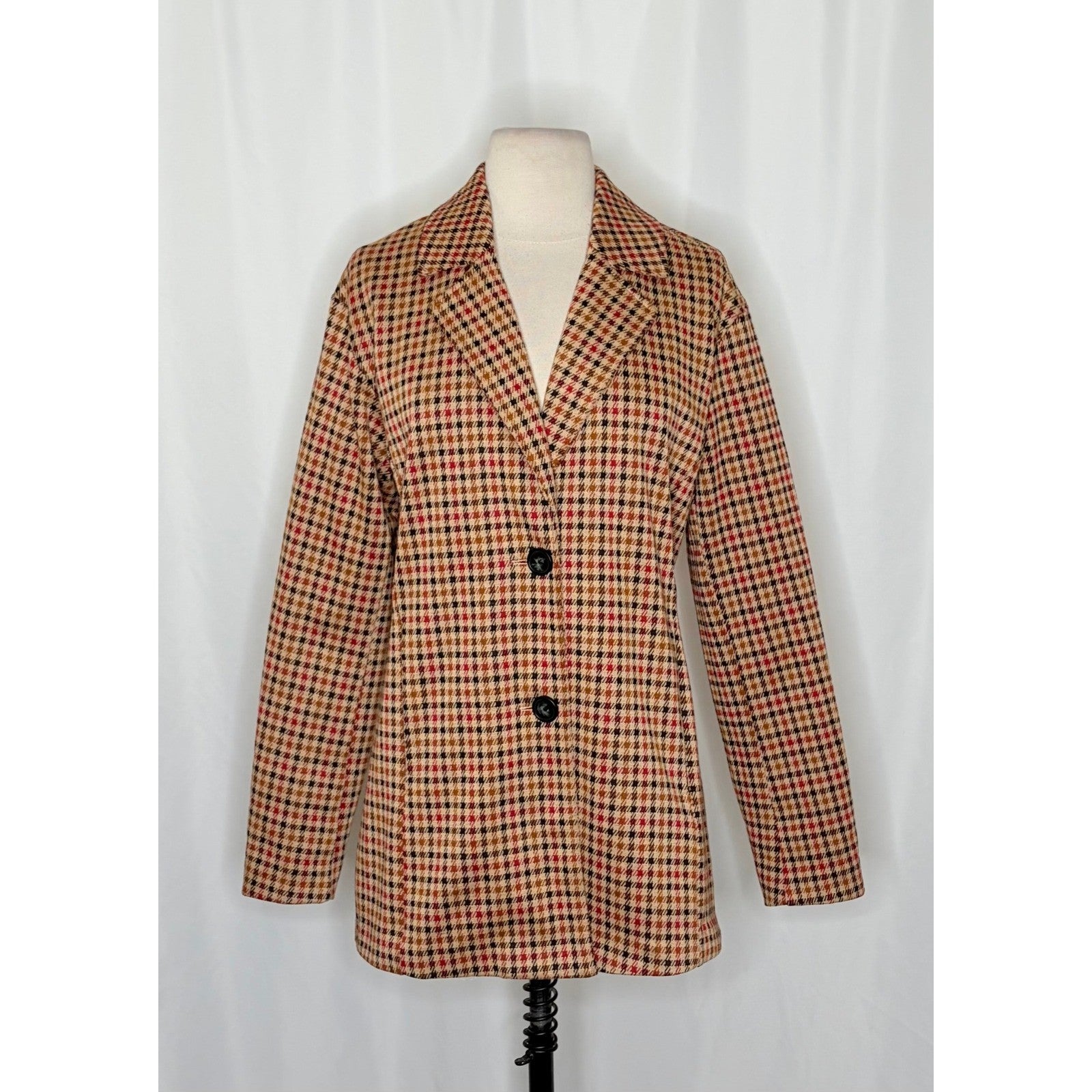 Anthropologie AVEC LES FILLES Longline Plaid Blazer Jacket Preppy Academia Small