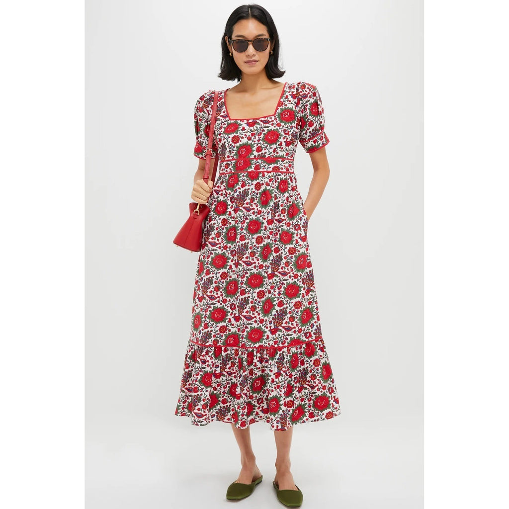 NWT!! Tuckernuck PINK CITY PRINTS Peony Bird Evelyn Dress Floral Maxi X-Small
