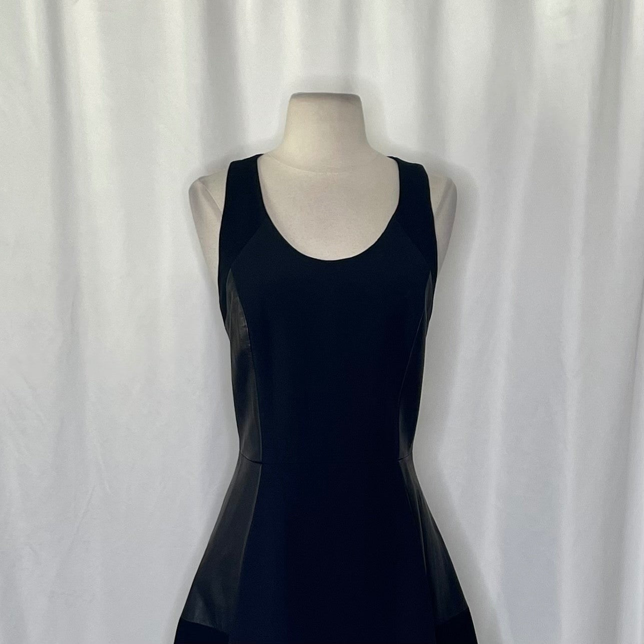 RAG & BONE Leather Montrose Fit N' Flare Little Black Dress Panel Mini Size 6