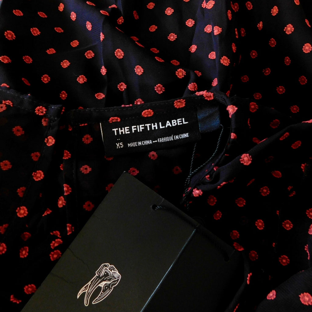 NWT!! THE FIFTH LABEL Titania Jumpsuit Black Red Clip Dot Dots Ruffle X-Small