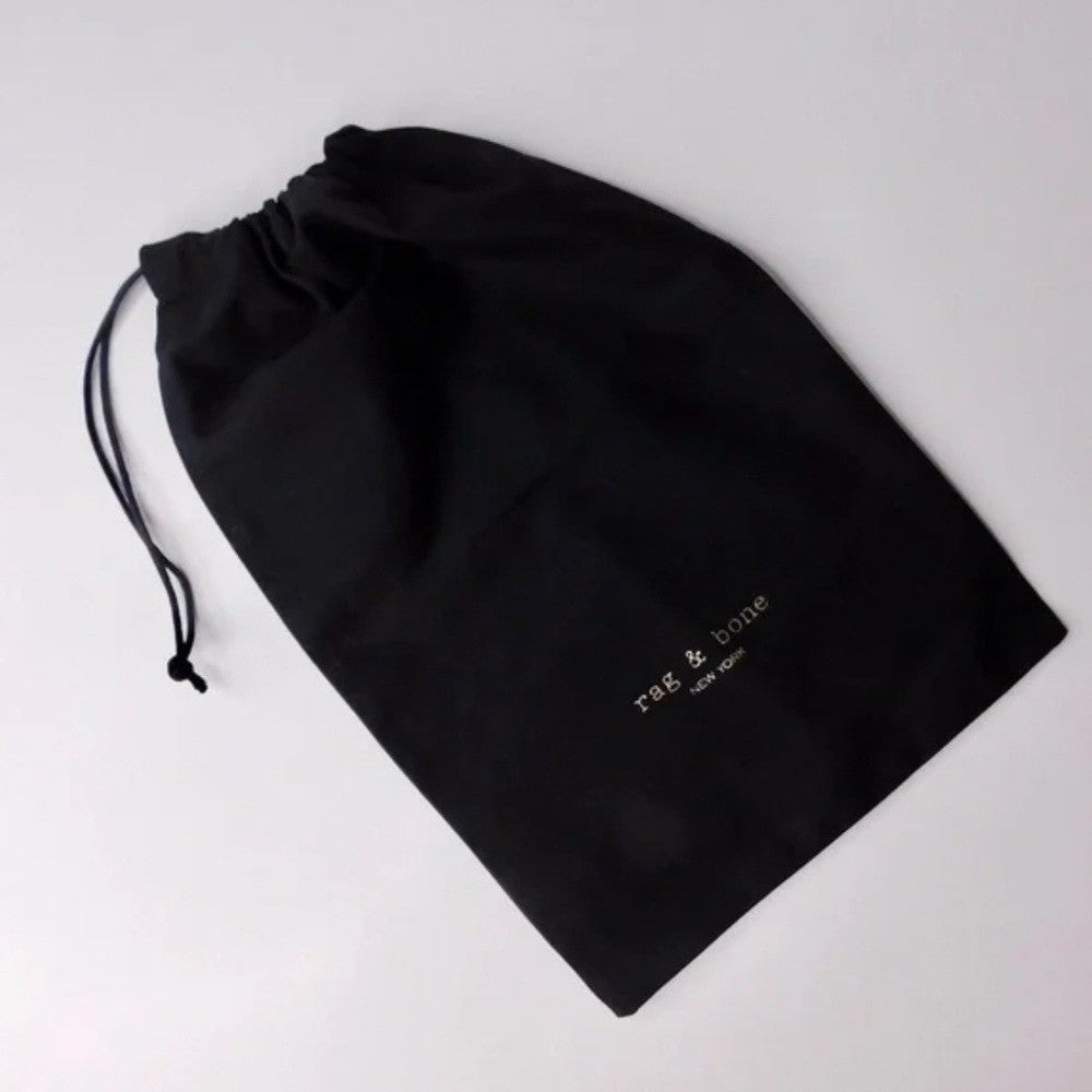 NEW!! RAG & BONE Black Drawstring Shoe Bag Dust Cover Travel Shoes 15" x 9.75"